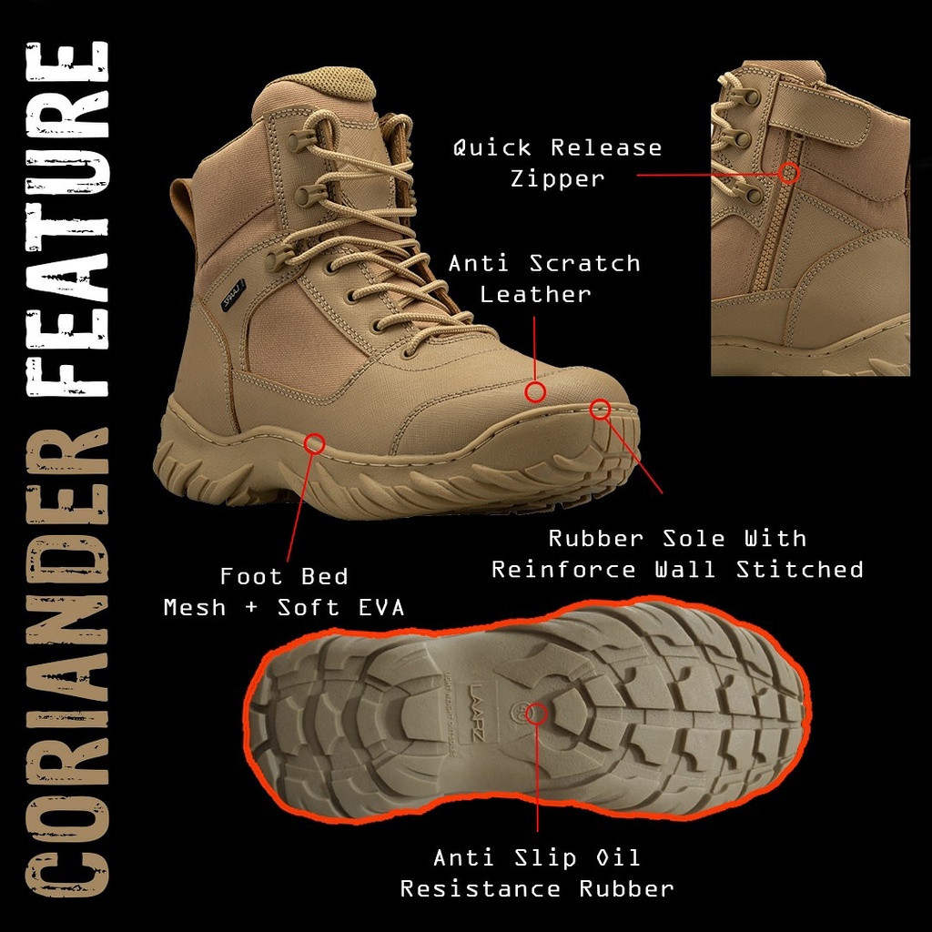 Sepatu Boots Hiking Riding - LAARZ CORRIANDER MUD BEIGE
