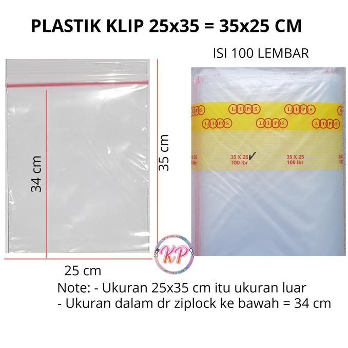 PLASTIK KLIP 25X35 ZIPLOCK ZIPPER 25 X 35 CM 25X35CM