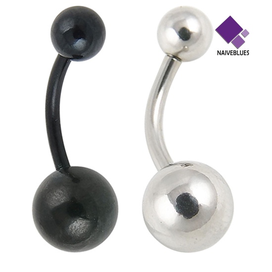 Cincin Tindik Tubuh Bentuk Bola Barbell Bahan Stainless Steel