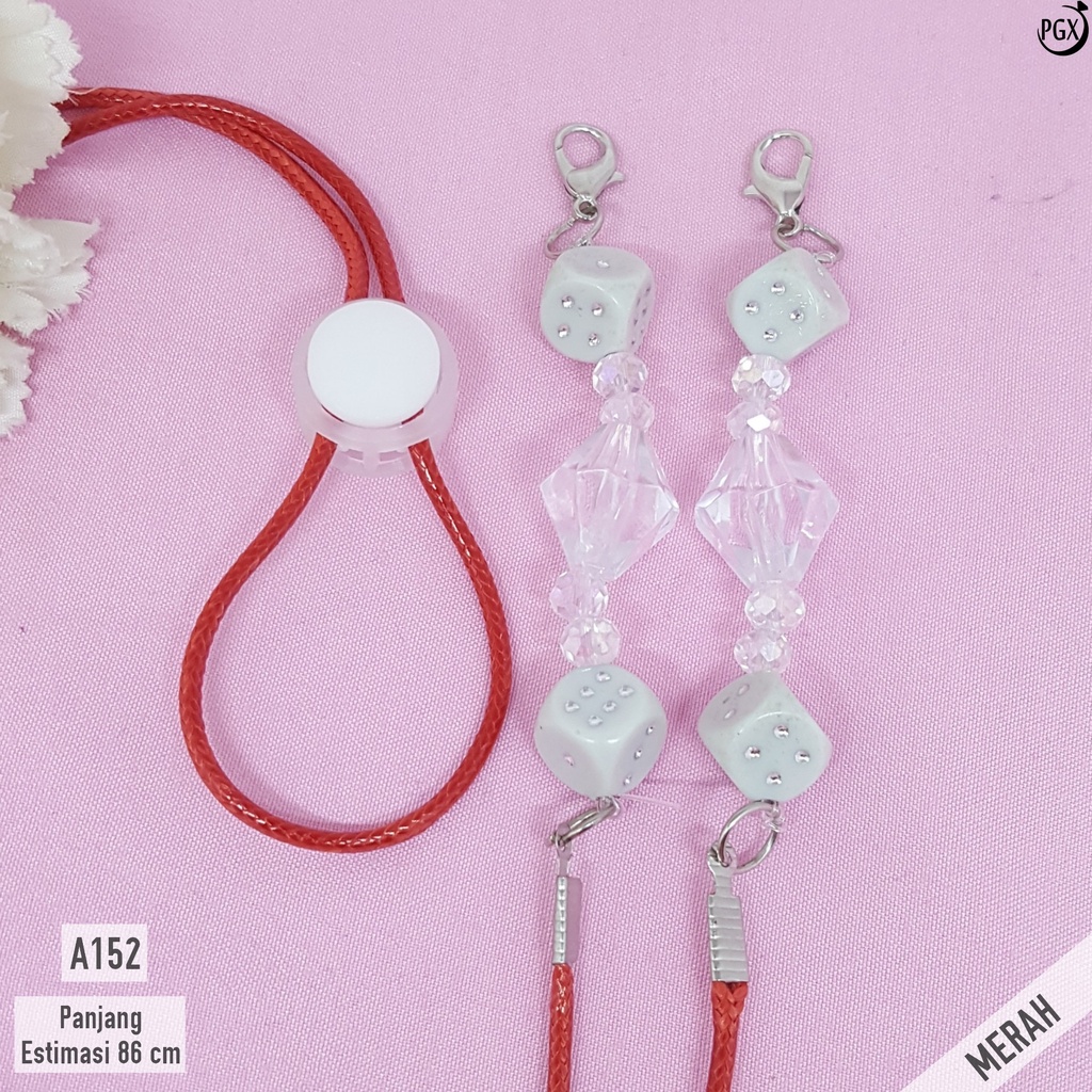 PGX Strap Masker - Tali Masker - Kalung Masker Mute Kristal Kaca Berkilau Aksesoris Fashion - A152