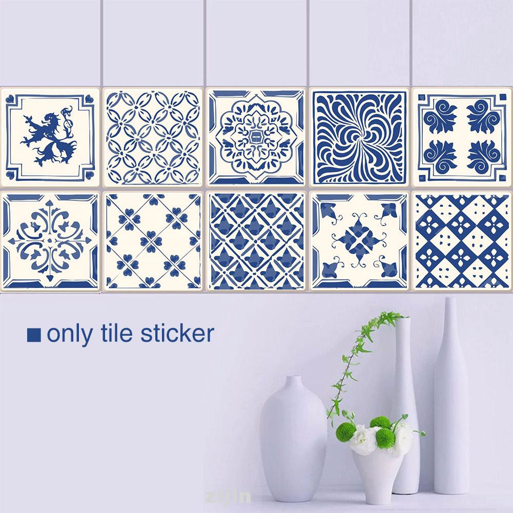 20pcs Bathroom Floral Pattern Kitchen Wall Decor Tile Sticker Shopee Indonesia