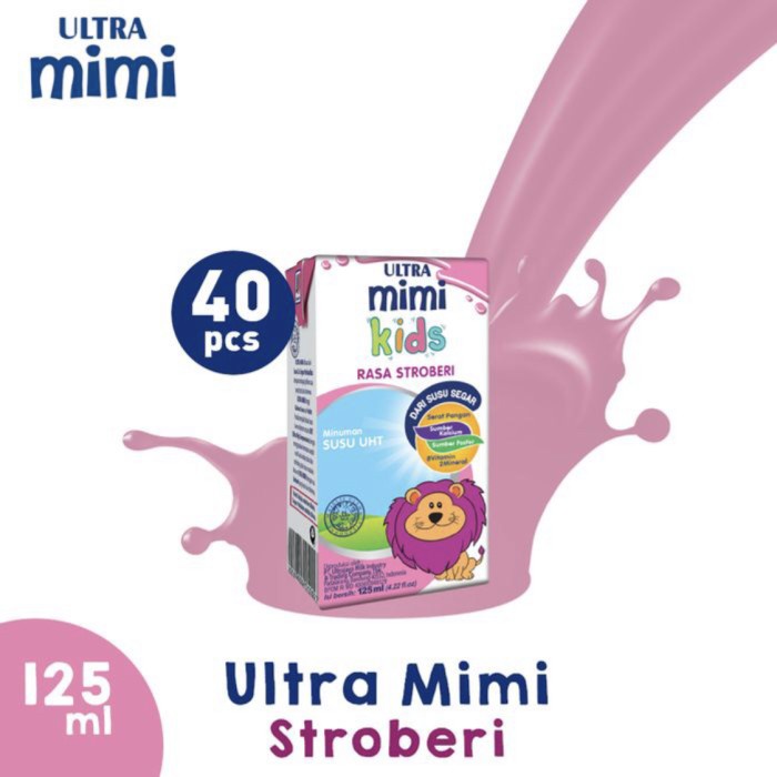 

Susu Ultra Mini Kids 125ml Rasa Stroberi. isi 125ml x 40. MURAH !!