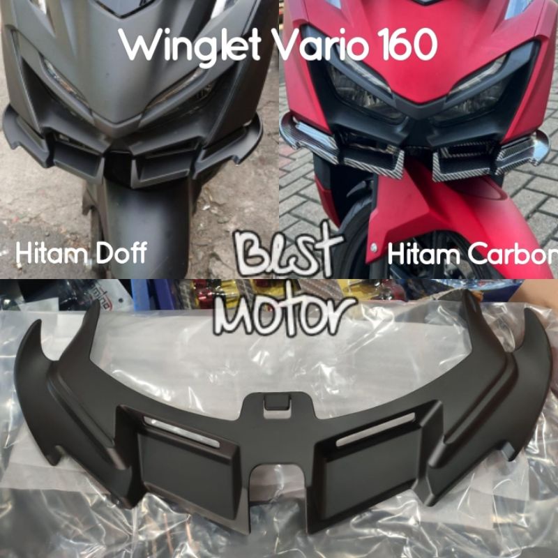 Winglet Honda Vario 160 New Plastik ABS Carbon Winglet Vario 160 Hitam Doff