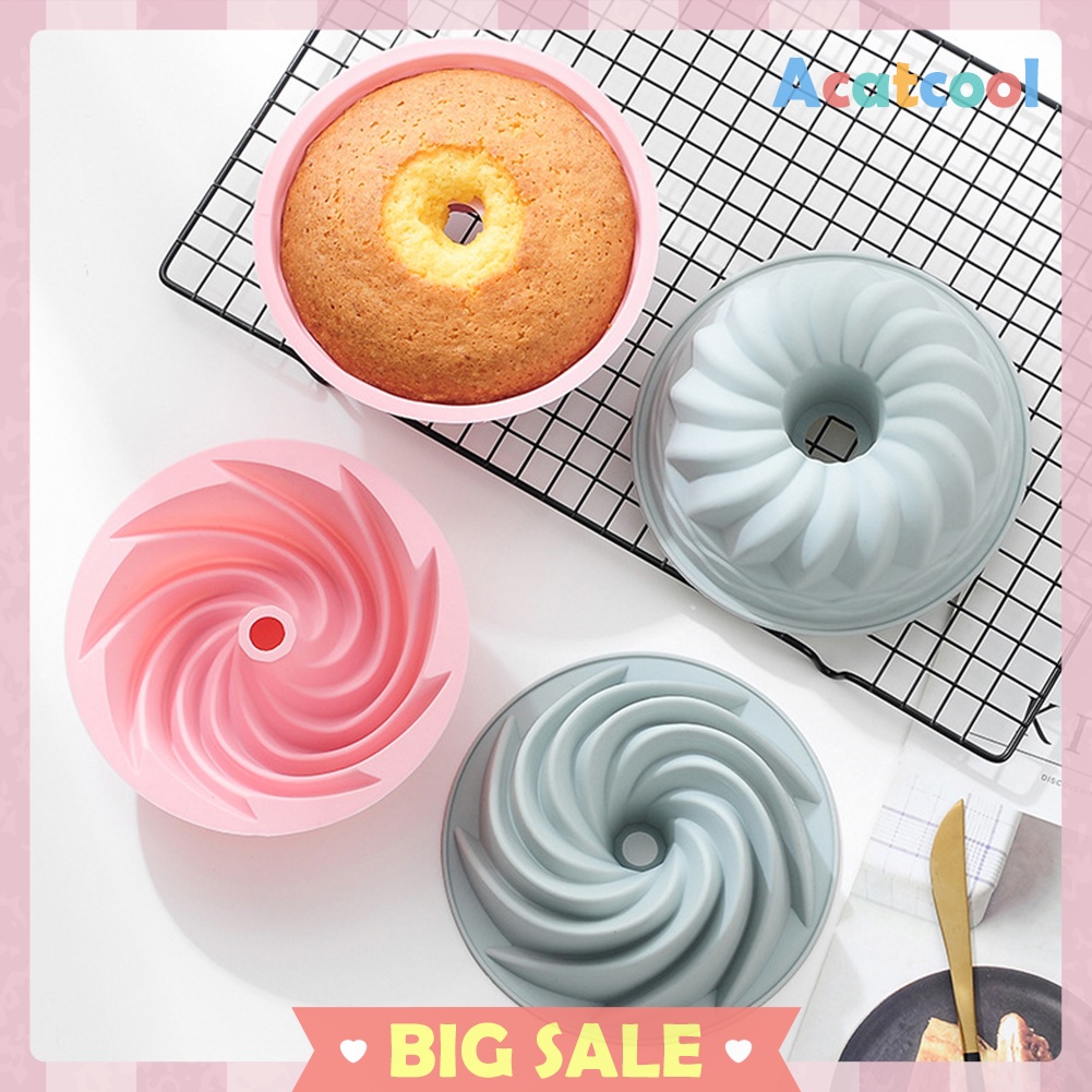 Silicone Cake Molds 6 inch Round Spiral Savoirin Pan DIY Baking Tray Tools