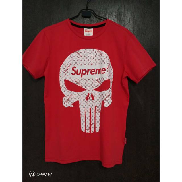 Kaos pria import supreme merah