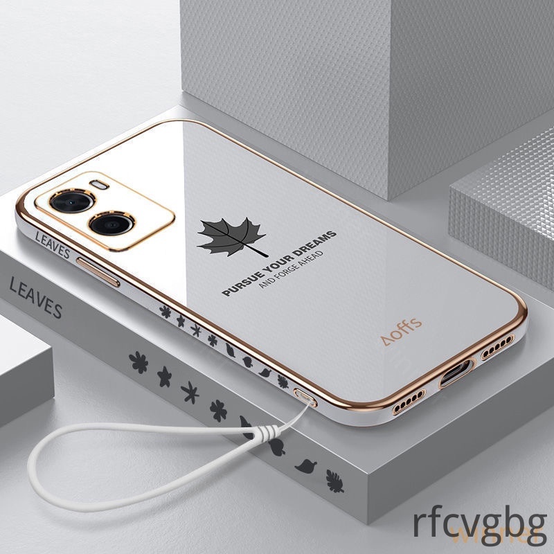 Soft Case OPPO A76 A96 A57 2022 A77s Reno 7pro Reno 7Z Reno 6 A95 A74 Reno5 TPU Motif Daun Maple Tahan Banting Untuk-5