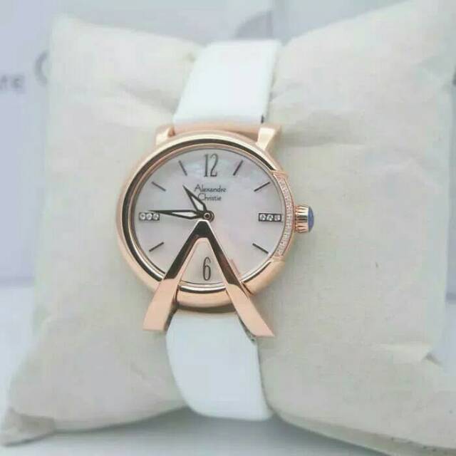 JAM TANGAN CEWEK/WANITA ALEXANDRE CHRISTIE AC 2703 ROSEGOLD WHITE