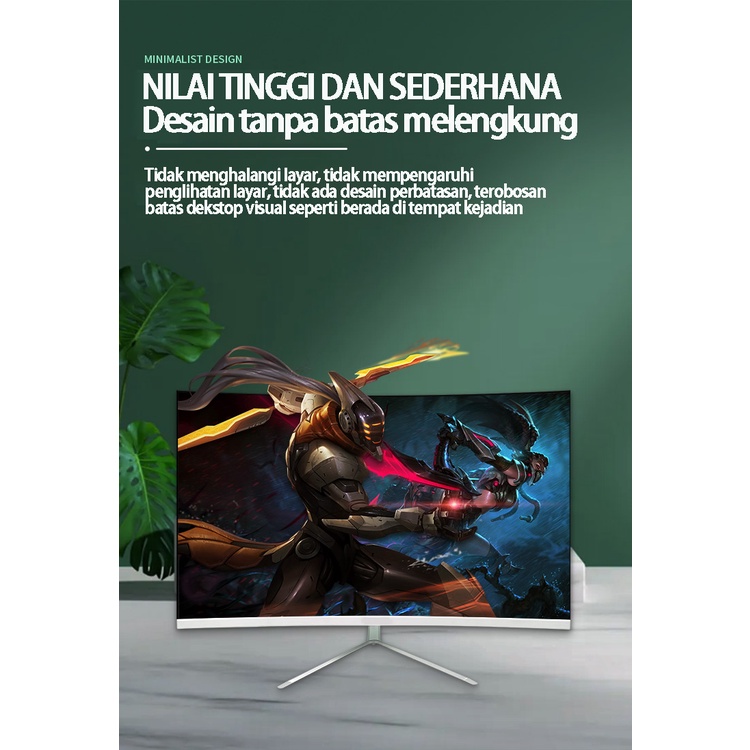 BLUE SKY Curved screen 24 inci, layar tanpa batas definisi tinggi, 75HZ/144HZ, panel IPS screen