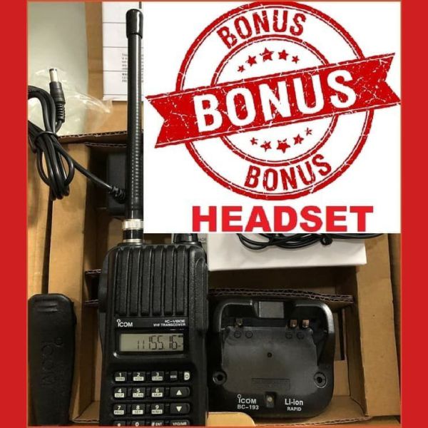 HT Radio Icom V80 V 80 Litium VHF Lithium Walkie Talkie Walky Talky Single Band BONUS HEADSET