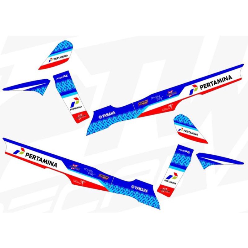 STIKER STRIPING FIZ R MANDALIKA BIRU YAMAHA FIZ R