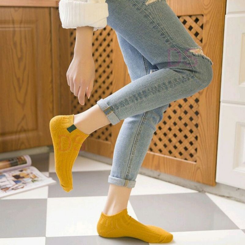 Kaos Kaki Ankle Cute KaosKaki Pendek Polos dan Motif Garis Semata Kaki Impor Murah kaoskaki korea DS-2