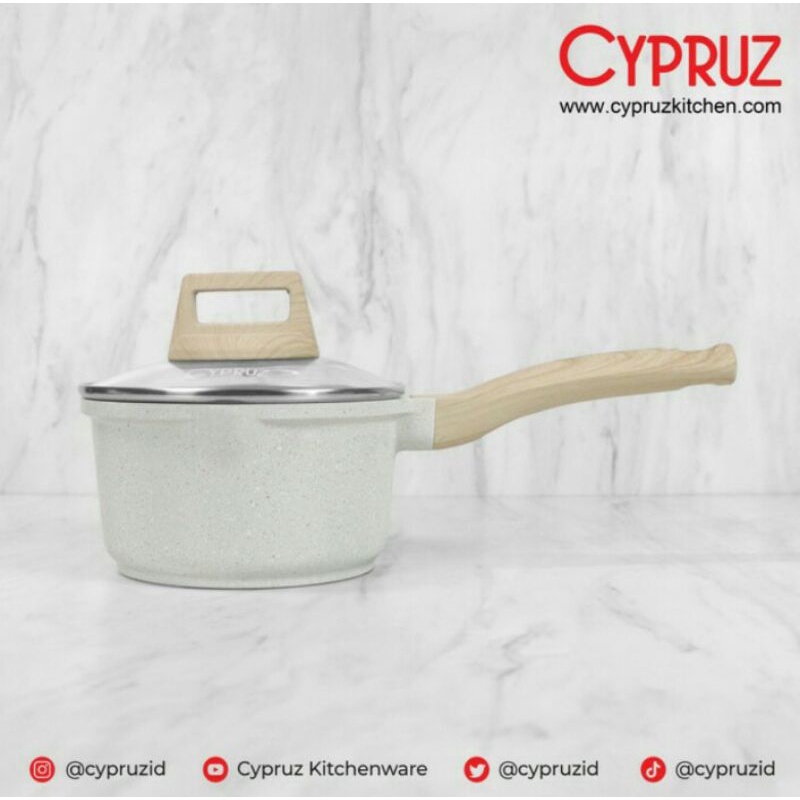 CYPRUZ WHITE GRANITE DIE CAST SAUCEPAN