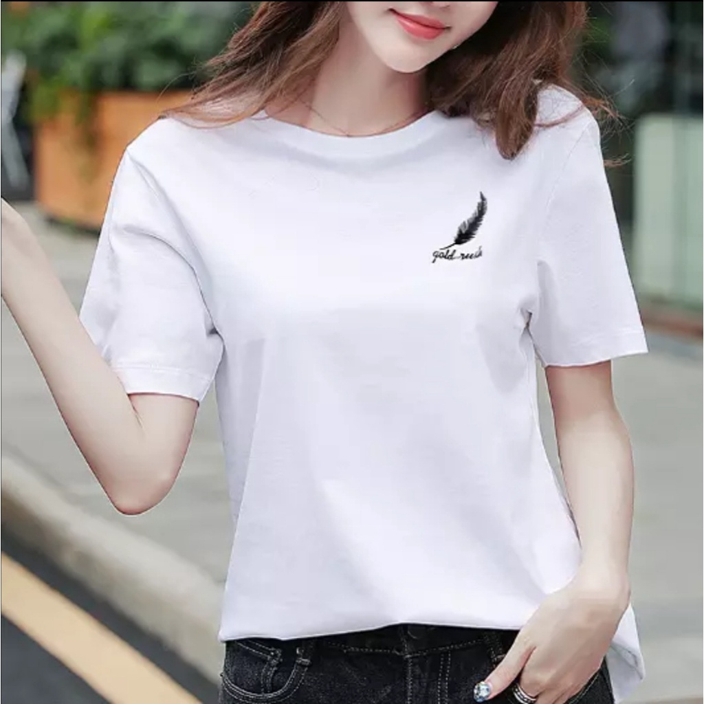 (  BISA COD ) ~ KAOS DISTRO MASA KINI GOLD RUSH ~ BAJU ATASAN WANITA LENGAN PENDEK KEREN DAN KEKINIAN