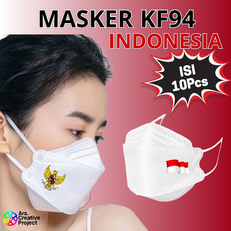 Masker KF94 Kemerdekaan Indonesia logo garuda merah putih