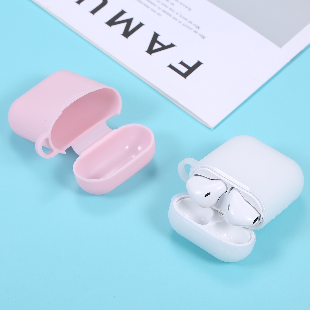 Soft Case Airpods Apple Earphone Bluetooth Wireless Bahan Silikon Dengan Carabiner