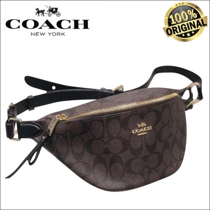 Bag Canvas - Tas Coach Signature Belt Waist Canvas F48740 Original 100%