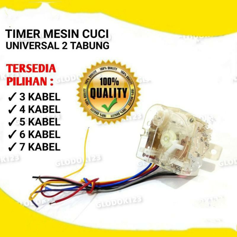 Timer , Taimer .3 KABEL Mesin , Cuci Universal  Pengering Sanyo Sharp Politron