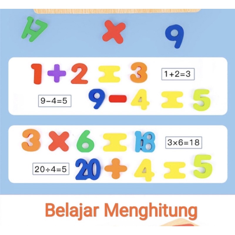 Mainan Edukasi Kayu Puzzle 3D Huruf Angka dan Bentuk Anak Belajar Mengenal Huruf Angka Aman