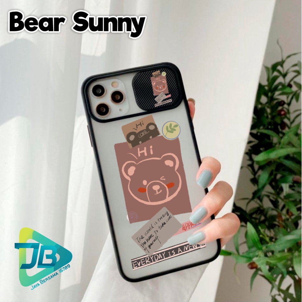 SOFTCASE SLIDE KAMERA BEAR SUNNY OPPO VIVO SAMSUNG XIAOMI REALME IPHONE ALL TYPE JB4934