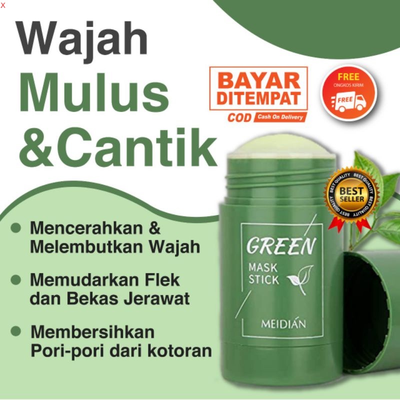 Green Mask Stick Masker Penghilang Komedo Masker Stik Green Mask Stik Baru 100% Ori Penghilang Komed