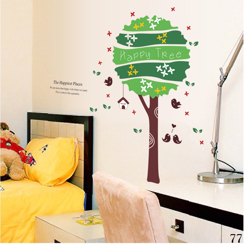 Wallsticker 77 Happy Green Tree