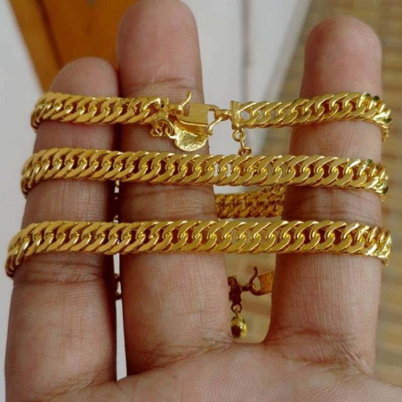Gelang Lipan Rantai Mini Berlapis Emas 24k (Bisa Disepuh) Gm0012-TG