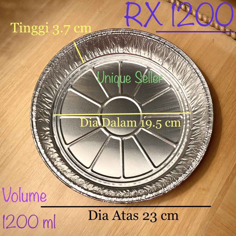 Aluminium Foil Cup Bulat 23 cm RX 1200 Tanpa Tutup / Alufoil Bulat RX 1200 / Alufoil Tray RX 1200 / Aluminium Foil Bulat 23 cm