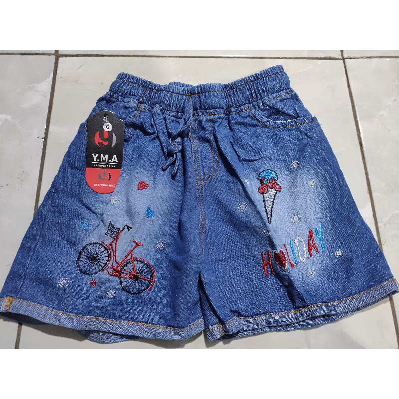 YMA // HOTPANTS JEANS ANAK BT21 usia 3-12 thn