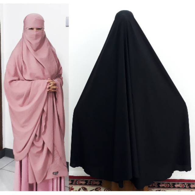 Set Khimar Syari Al Haramain Niqab Bandana Non Pet Wolfis