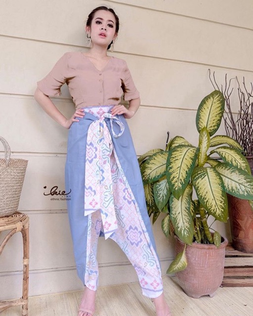 Celana Hareem Endek Putih