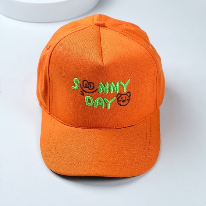 PHILEO | TOPI BASEBALL SUNNY DAY BORDIR - TOPI PET ANAK SMILE BEAR FULLCOLOUR-Sunny Day - Oren