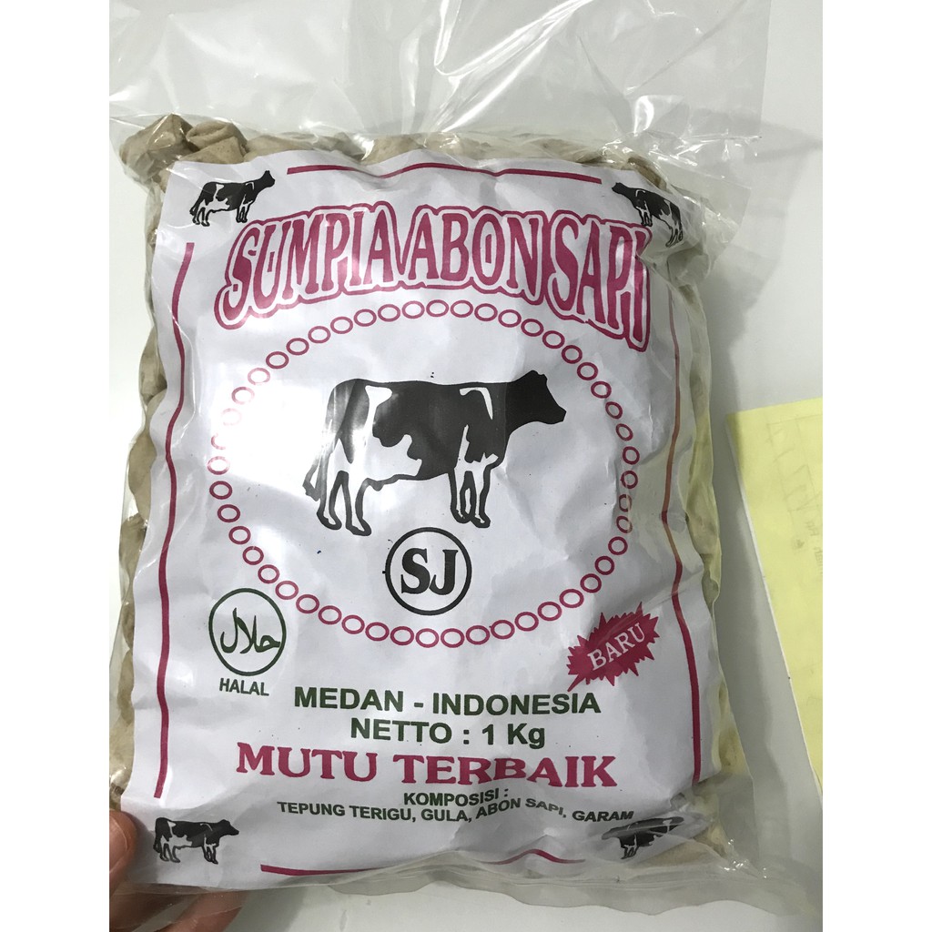 

Sumpia Abon Sapi 1KG Cap S.J 100% HALAL - Mentah (Belum Digoreng) / Sumpiah / Lumpia / Lumpiah