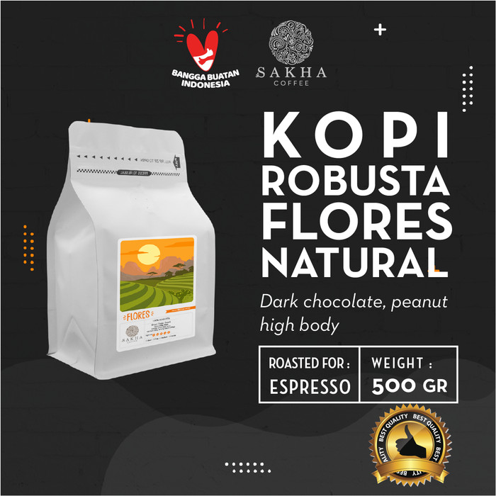 

Kopi Robusta Flores Bajawa Roasted For Espresso 500 Gram SAKHA COFFEE - KRFLO500