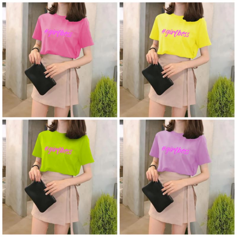 Kaos distro cewe keren terbaru motif Girl boss