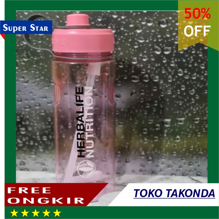 Botol Minum sedotan#herbalife 1liter - H322 - Pink
