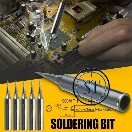 1 Pcs Mata Solder Tip Hakko 900M-T-I Lead-Free Soldering Iron Head 936 Station Lancip / Runcing Silver - Gold