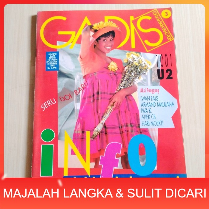 Majalah GADIS No.3 Jan 1994 MAHARANI + ARTIKEL IWAN FALS Langka