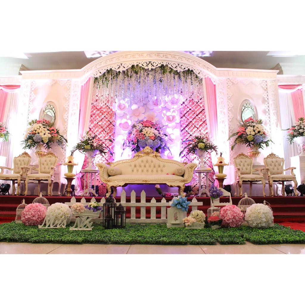 Set Sofa Pelaminan Putih Gold ukir jati jepara