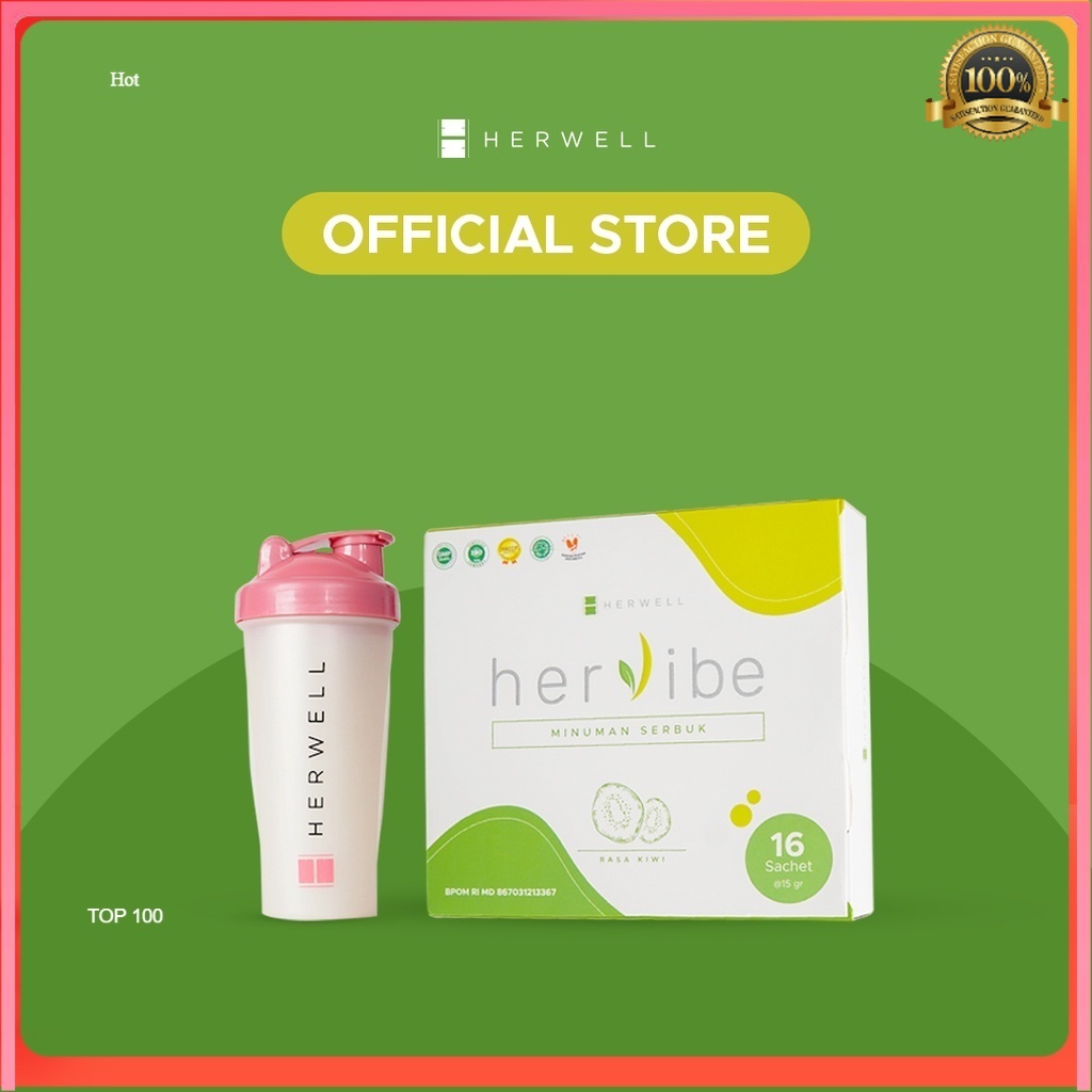 Hervibe 1 BOX ISI 16 + Shaker HERWELL BPOM HALAL ORIGINAL ORI OFFICIAL STORE Herwell ASLI Herwel