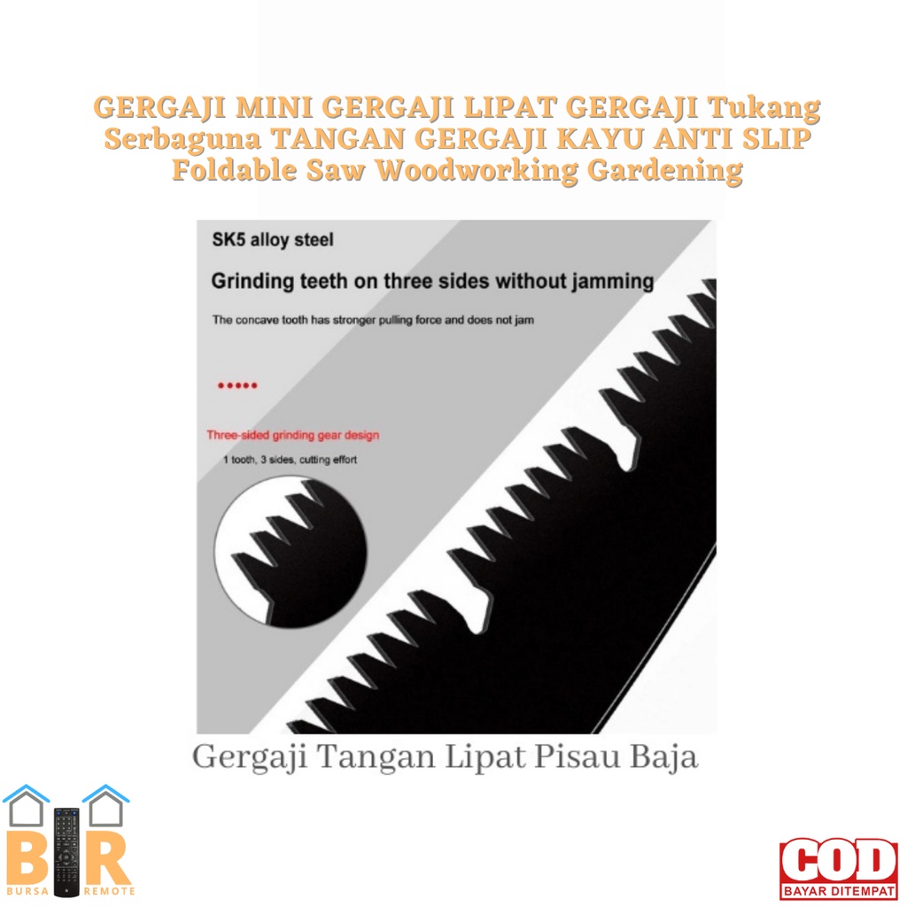 GERGAJI Mini Lipat GERGAJI Tukang Serbaguna GERGAJI KAYU ANTI SLIP Foldable Saw Woodworking Gardening