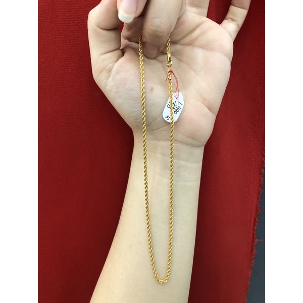 Kalung anak tambang awet tahan emas asli 8K/375