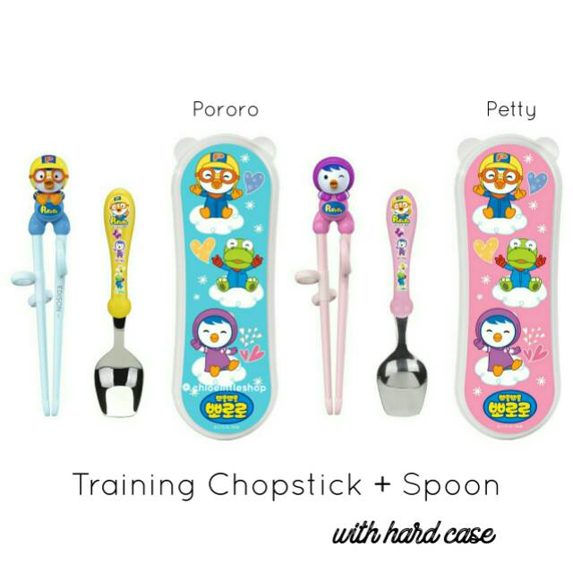 Edison Training Chopstick and Spoon Set Pororo / Petty