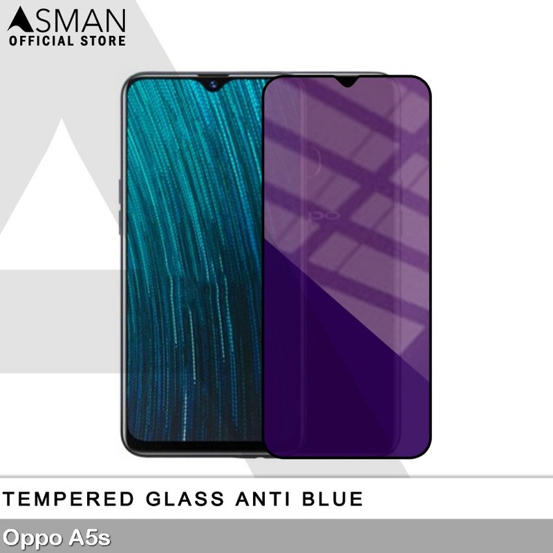 Tempered Glass Blue Light Full Lem OPPO A5s Anti Radiasi