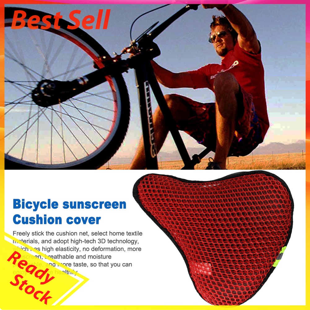 Bicycle Saddle Sun Protection Cover 3D Soft Durable Bike Seat Cushion Cover