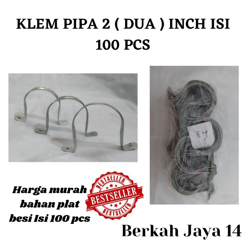 KLEM BESI PLAT PIPA UKURAN 2 INCH HARGA MURAH BARANG BERKUALITAS ISI 100 BIJI PER PACK TERLARIS