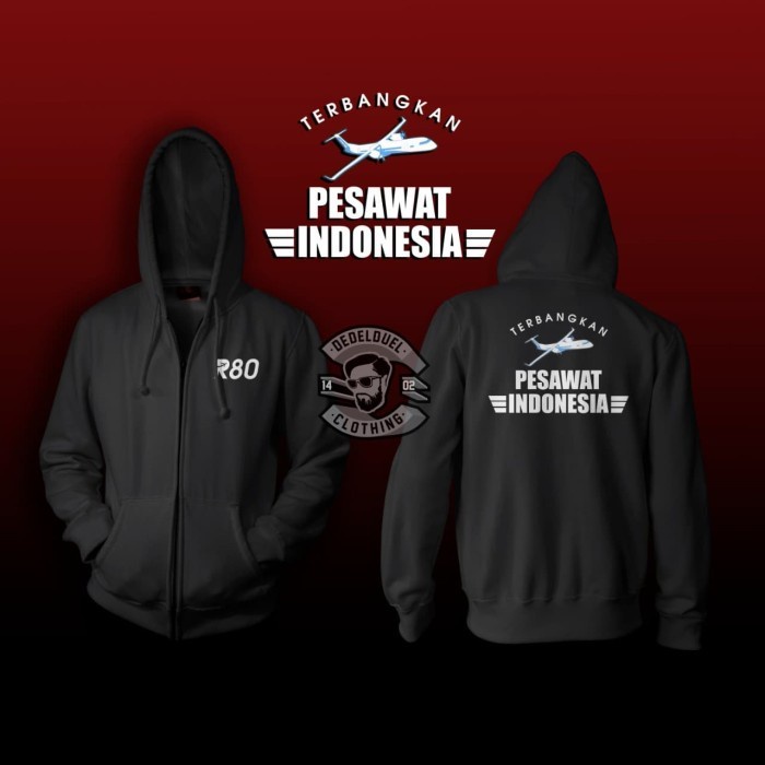 BIG SIZE 3XL 4XL...zipper/sweater/jaket keren PESAWAT R80 HABIBIE