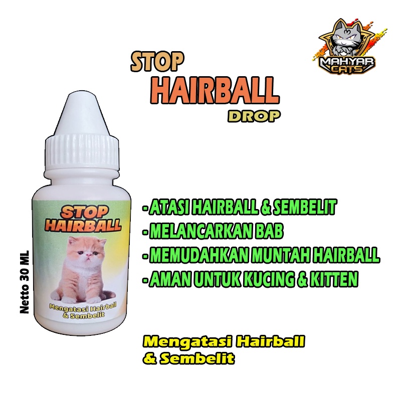 Stop Hairball Drop 30 ml Obat Anti Hairball dan Sembelit Kucing Cat Kitten 30 ml