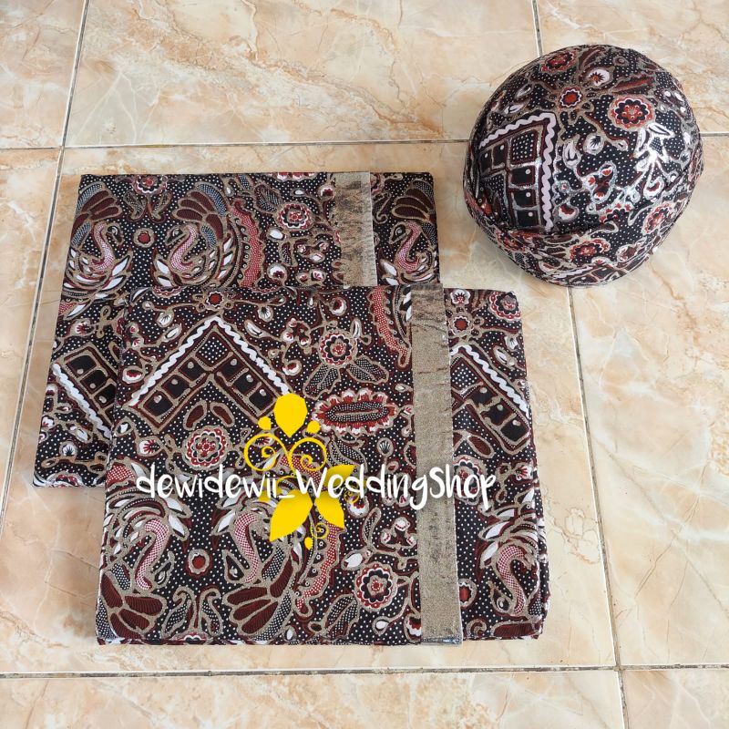 1set Jarik + Blangkon Pengantin, Motif Bebek Kembar