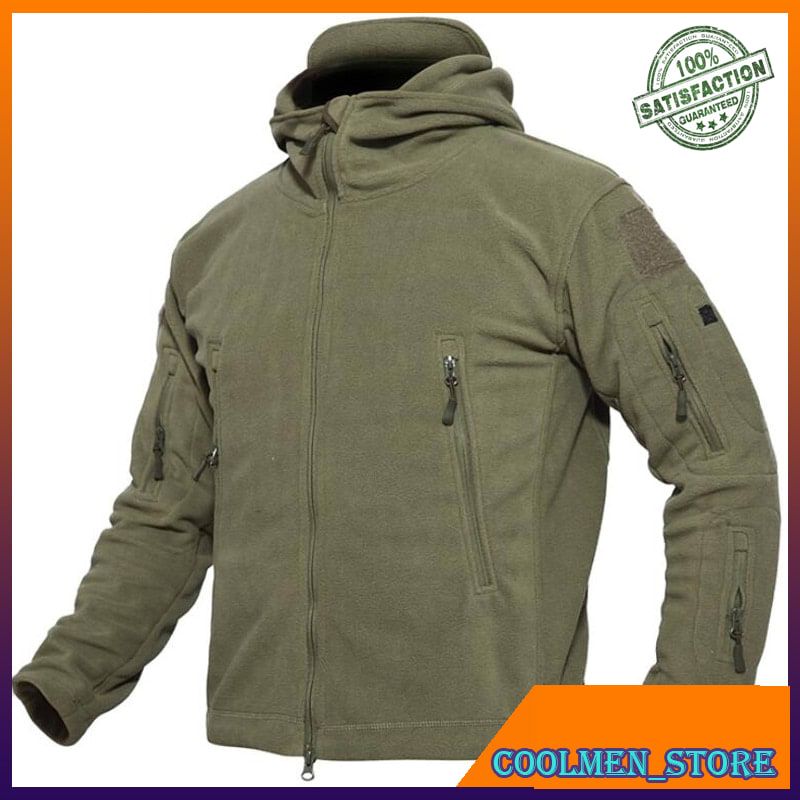 Jaket Parka Pria Original Import New Fleece Thermal Jacket Men Winter Outwear Windbreaker Velvet