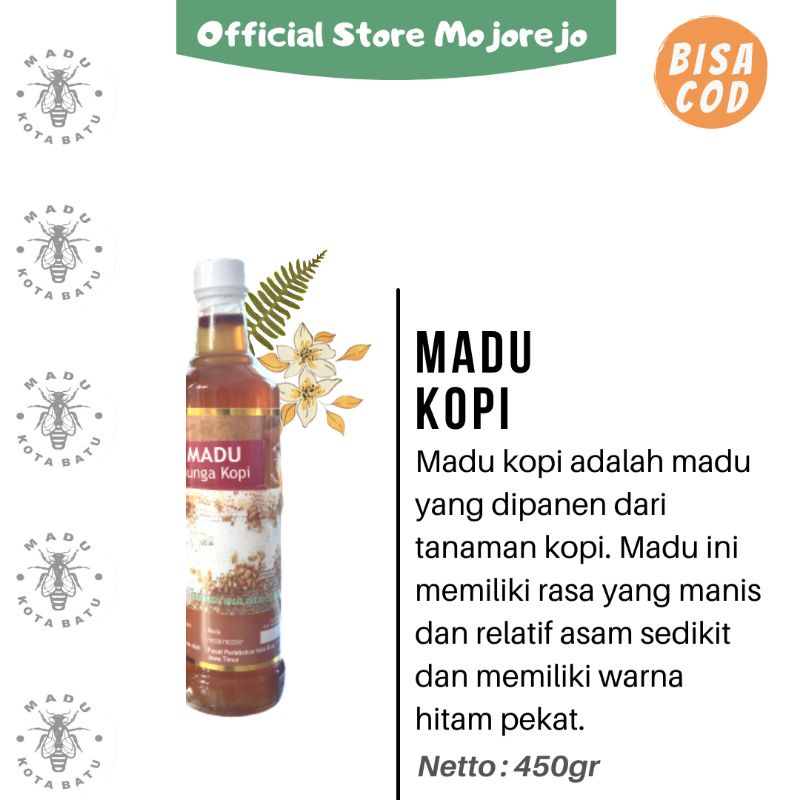 

Madu Murni Nektar Bunga Kopi Botol kaca 450gr (Madu Kota Batu)